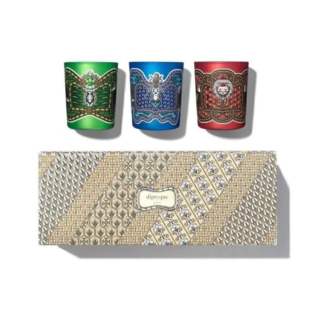 DIPTYQUE Legende Du Nord Holiday Candle Set of 3 70g Pine, Amber, Almond